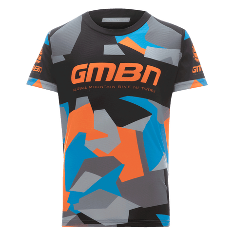 GMBN Kids Archive Camo Jersey Short Sleeve - Orange & Blue