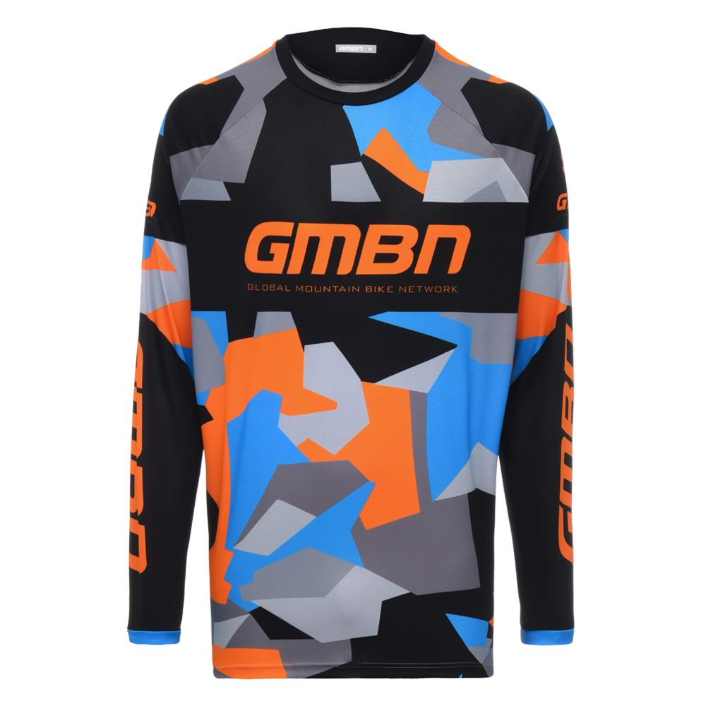 GMBN Camo Team Jersey Long Sleeve Orange Blue