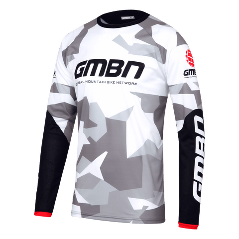 GMBN Camo Team Jersey Long Sleeve - White & Grey