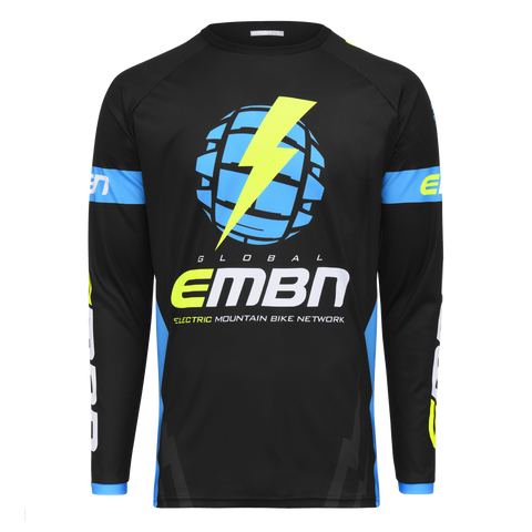 EMBN Team Jersey Long Sleeve Black Blue Global Mountain Bike Network