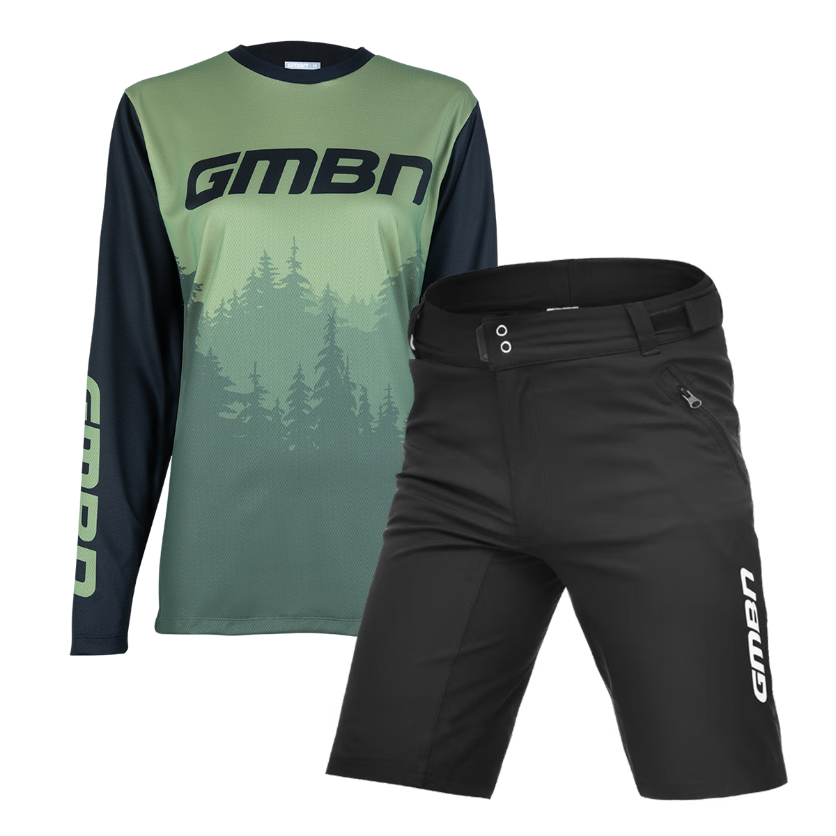 Conjunto de maillot de pino y pantalones cortos de MTB para mujer GMBN