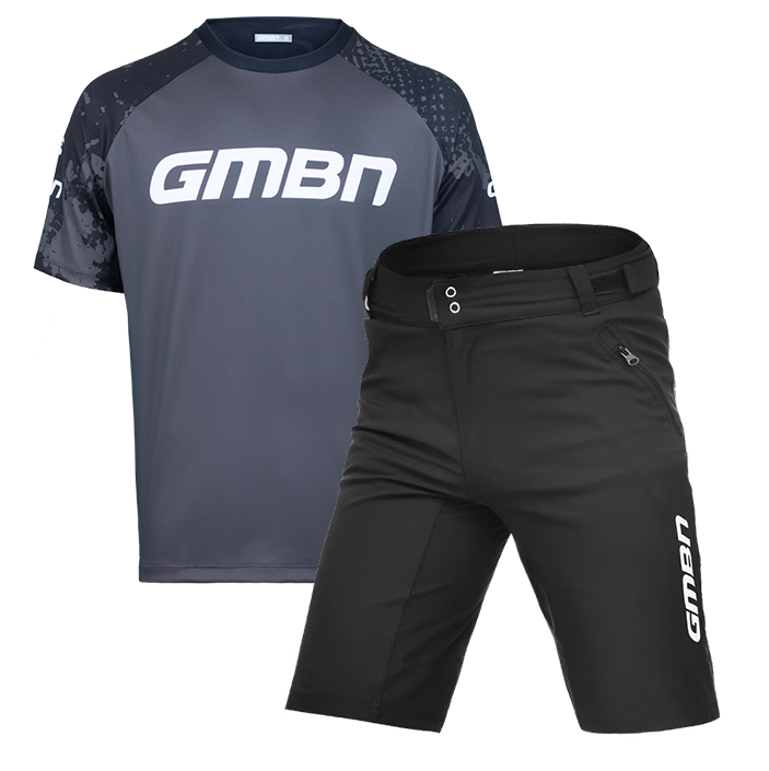 Pacchetto GMBN Black Mountain Jersey e pantaloncini MTB