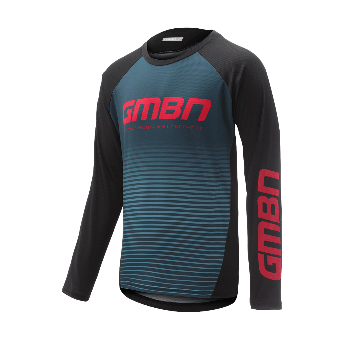 GMBN Descent Jersey Long Sleeve Navy Red Global Mountain Bike Network