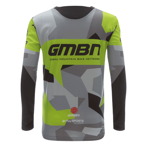 GMBN Kids Archive Camo Jersey Long Sleeve - Green & Grey