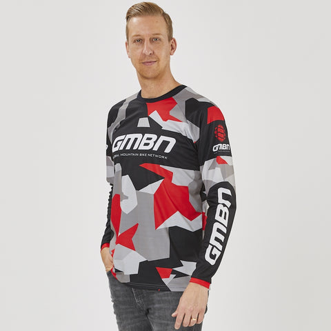 GMBN Archive Camo Jersey Long Sleeve - Black & Red