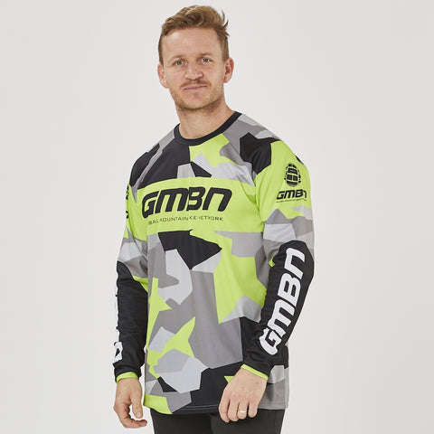 GMBN Archive Camo Jersey Long Sleeve - Green & Grey
