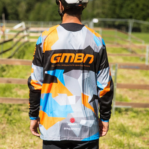 GMBN Archive Camo Jersey Long Sleeve - Orange & Blue