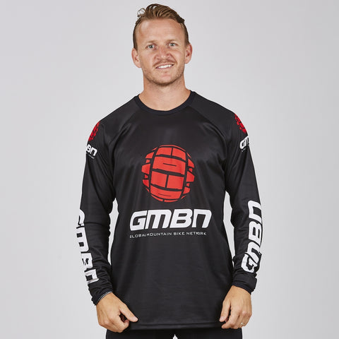 Maglia manica lunga squadra GMBN - nera e rossa