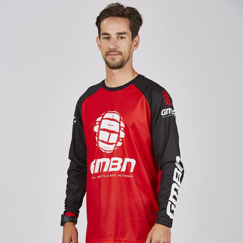 GMBN Team Jersey Long Sleeve - Red & Black