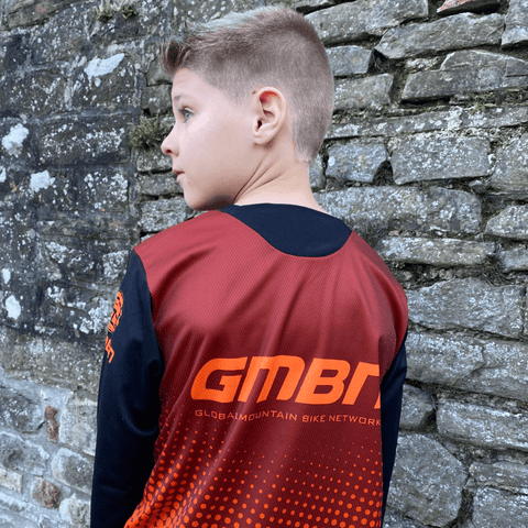 GMBN Kids Descent Jersey Long Sleeve - Gradient Orange