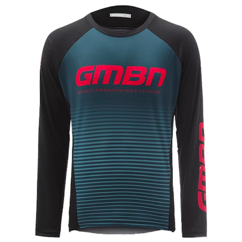 GMBN Descent Jersey Long Sleeve Navy Red Global Mountain Bike Network